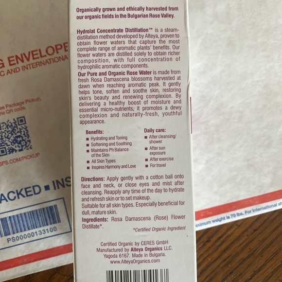 Alteya Organics Rose Water Organic Facial Toner Moisturizer 8 Oz - Picture 3 of 6